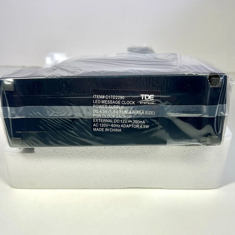 TDE Systems Programmable Message Clock LED Display Floating Message NEW Open Box